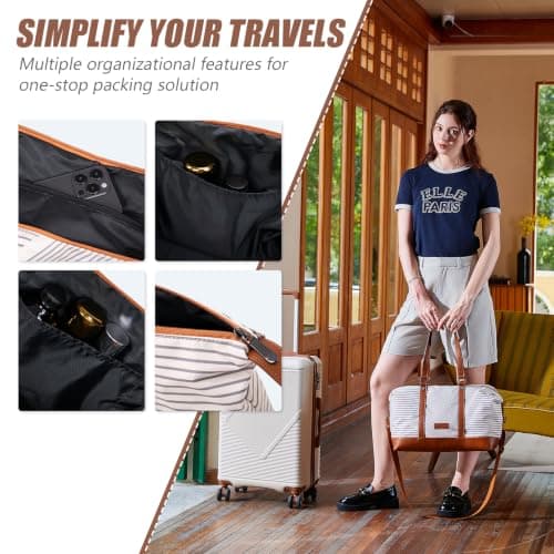 CONCEPTEN Luggage Sets 5 Piece, Suitcases With Wheels, Lightweight Travel Luggage Set With TSA Lock, ABS Hardshell Carry On Suitcase Set, Teal, 5PCS, Suitcases With Wheels — view 5