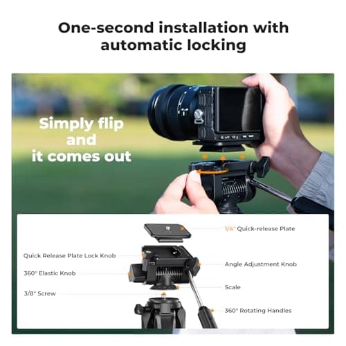 190cm/75'' K&F CONCEPT Compact Tripod for DSLR Camera — view 6