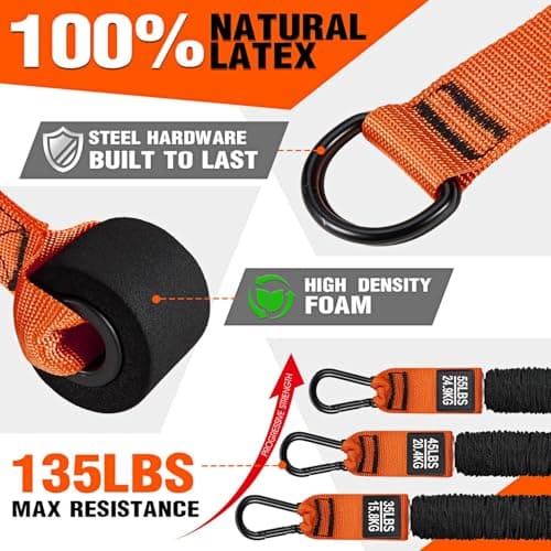 HPYGN Resistance Bands Training for Arms, Biceps, Triceps, Back, Abs, Shoulders, Exercise Bands with Handles, Door Anchor, Heavy Duty Home Gym Workout Equipment for Tricep Pushdowns, Face Pulls — view 5