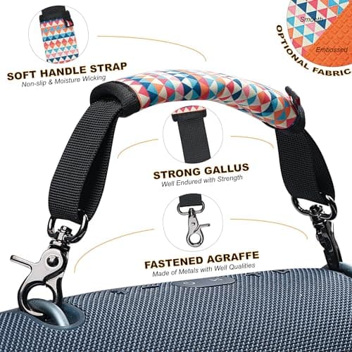 QIANHAI Speaker Handle Strap Replacement Accessories Removable Stronger Adjustable, 1blackhandle 1colorshoulder — view 3