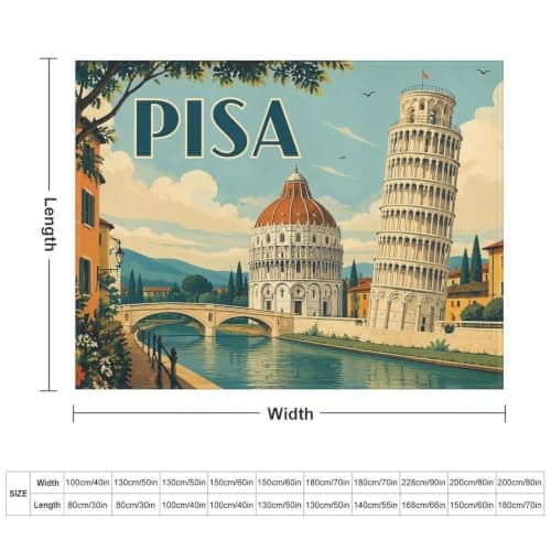 TBDUEPS Pisa Travel Soft Bed Blanket 40"x50", New Year Gift — view 2