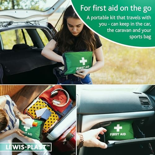 Lewis Plast Premium First Aid Kit 160 Pieces – Complete Emergency & Survival Kit with Eyewash, Cold Packs & Blanket – Large Capacity for Home, Car, Travel & Workplace Safety — view 3