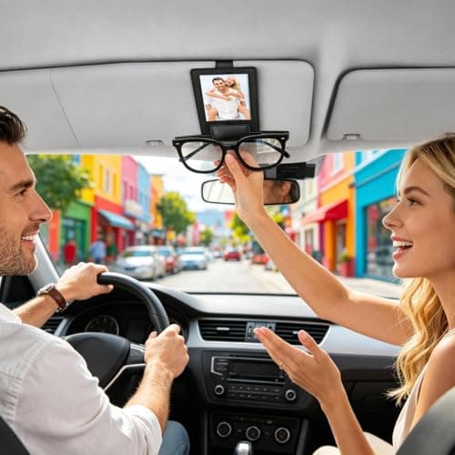 Car Visor Photo Clip 2-in-1 Auto Glasses Picture Magnetic Organizer — view 2