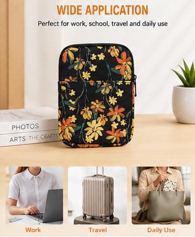Universal 6-7" E-Reader Sleeve Bag for K-e Paperwhite Kobo Black Orchid — view 6