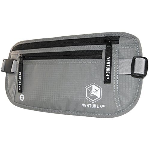 Venture 4TH Travel Money Belt - Keeps Your Cash Safe When Travelling - Hidden Waist Passport Holder with RFID Blocking Technology is Designed for Superior Anti-Theft Protection and Comfort (Silver) — view 4