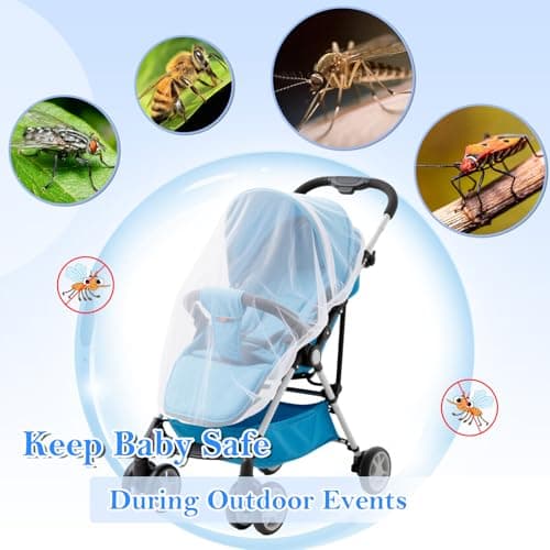 South to East Mosquito Net For Pram,Drawstring Mesh Cover with Storage Bag — view 3