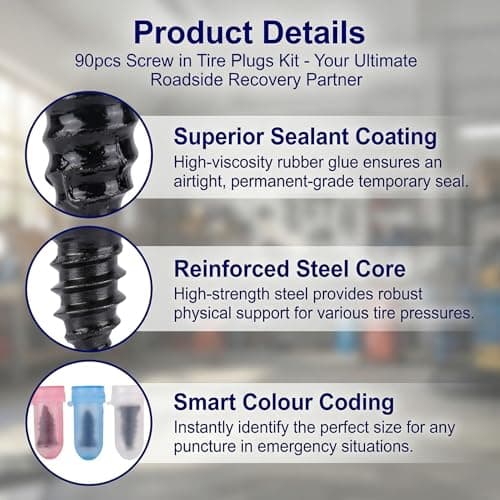 Ajsdvog 90Pcs Tyre Repair Kit 30L+30M+30S Rubber Nails Puncture — view 3