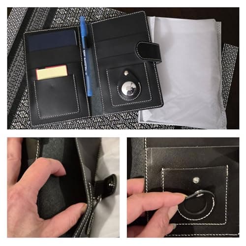 Glamoreal Passport Holder for Travel Family, Genuine Leather Passport Wallet with AirTag Slot, RFID Blocking Travel Document Organizer for Women & Men, Airport Essentials, Family Travel Gift (Black) — view 4