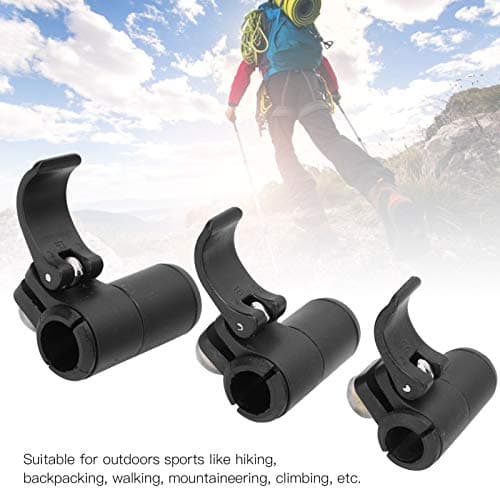 Climbing Stick Pole External Lock, 3Pcs Adjustable Outdoor Leisure Trekking Flip Hiking Sticks Lock 16 18 14mm Wear Resistant Replacement Walking Accessories for Mountaineering Backpacking Black — view 2