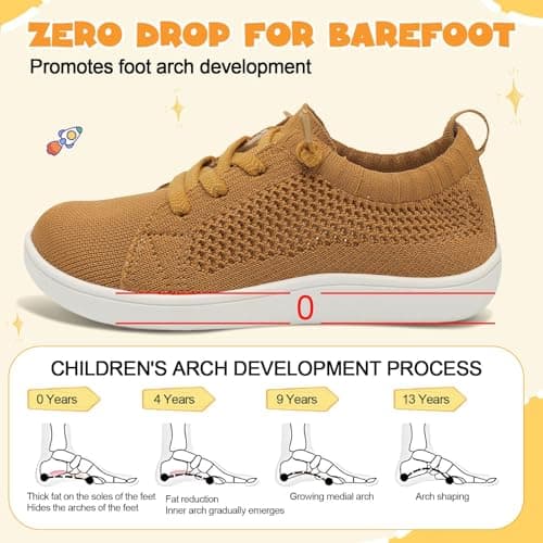 JOINFREE Toddler Barefoot Shoes Wide Toe Box Walking Trainers Brown — view 5