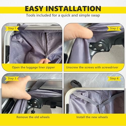 Luggage Wheels Replacement for Suitcase, Replacement Wheel for Suitcase Repair, 360° Rotating Luggage Spinner Wheel with 4 Mounting Holes H041 (H041-S-4) — view 5