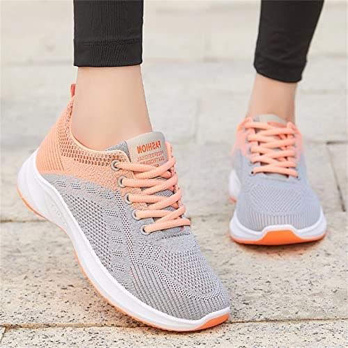 Womens Slip on Trainers | Summer Breathable Fashion Arch Support Workout Shoes Casual Non Slip Athletic Workout Gym Running Sneakers Orthopedic Shoes Ladies Low Wedge Contrast Color Walking Shoes — view 3