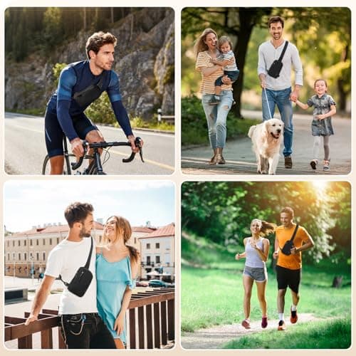 flintronic Sling Bag, Waterproof Chest Bag for Men and Women, Mini Breathable Crossbody Shoulder Bag with Zipper, Lightweight Shoulder Backpack for Travel Hiking Cycling Camping Outdoor Sports — view 2