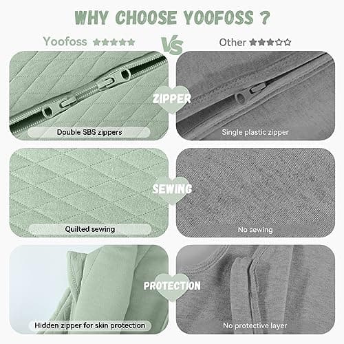 Yoofoss Baby Sleeping Bag 2.5 Tog - 0-6 Months Winter Sleeping Bag Baby 100% Organic Cotton Sleep Sack for Newbron Infant Toddler Quilted Warm Soft — view 3