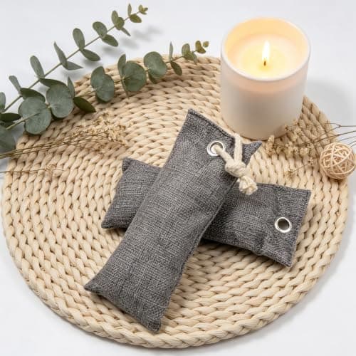 4 Pack Bamboo Charcoal Air Purifying Bags, Activated Charcoal Absorber — view 4