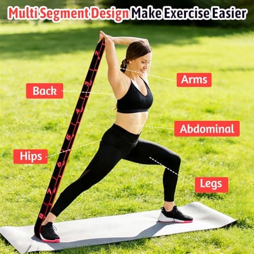 Audasi 2Pcs Resistance Bands, 8 Section Dance Stretching Belt Pilates Pull Strap Fitness Resistance Band with Number Yoga Stretching Bands Stretch Straps for Yoga Pilate Fitness — view 3