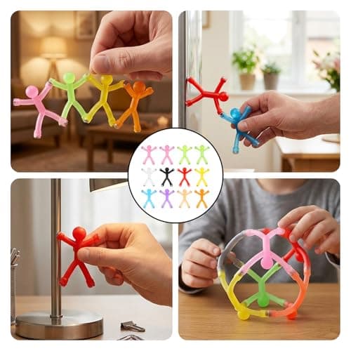 12-Piece Magnetic Men Fidget Toys Kids, Magnetic Fidget Toy, Magnetic Fidget Toys, Novelty Magnet Men Desk Accessories, Colorful Fidget Decor for Office Whiteboard and Refrigerator — view 6