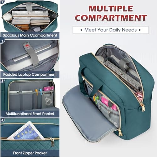 NEWHEY Laptop Bag for Women 17.3 inch Large Briefcase Teacher Work Bag — view 4