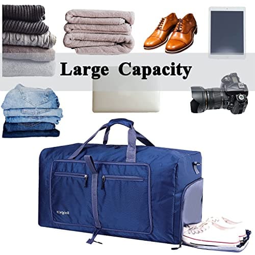 ehsbuy 60L Foldable Travel Duffle Bags for Men Women Large Holdall Waterproof Overnight Weekend Bags for Gym Luggage — view 6