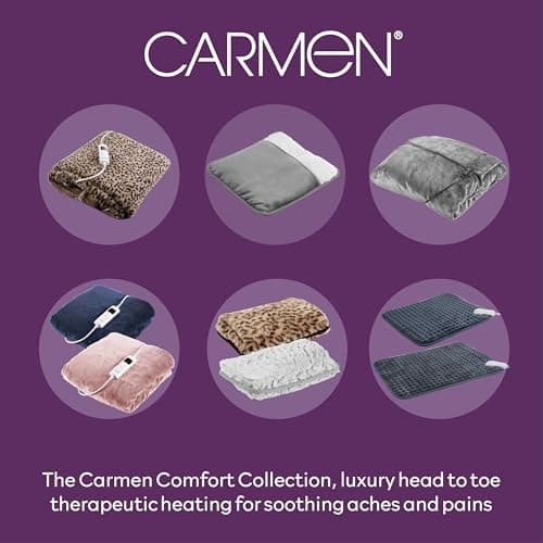 Carmen Large Rechargeable Hot Water Bottle, Soft Touch Fleece Cover, Hand Warmer, Automatic Temperature Control, W36cm x H19cm, Grey — view 4