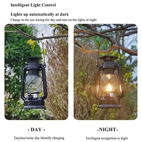 CUTEBAOO solar Lights Outdoor Garden, Hanging Flickering Metal Antique Lantern Solar Lights,Solar Vintage Lantern 4 Packs,Decor Gifts for Women Mom Grandma — view 5