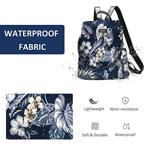 Fmeida Anti Theft Backpack for Women Small Travel Rucksack Water Resistant — view 4