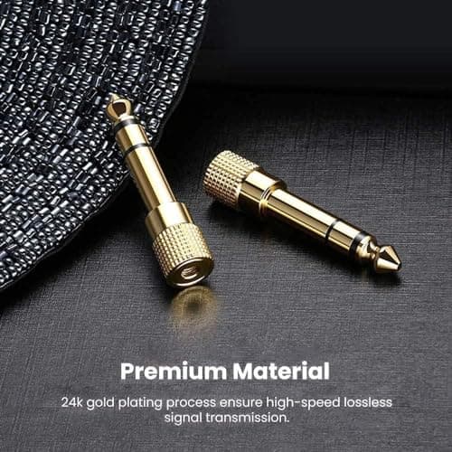 Venadapt Headphone Adapter Premium Quality Gold, Stereo 3.5mm (Small Socket) To 6.35mm (Big 1/4 inch Jack Plug) For DJs, Earphones And Audio Connections — view 5