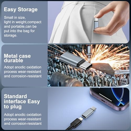 kigpozi 7 Pack Lightning to USB C Adapter for iPhone,Fast Charge Data Sync — view 3