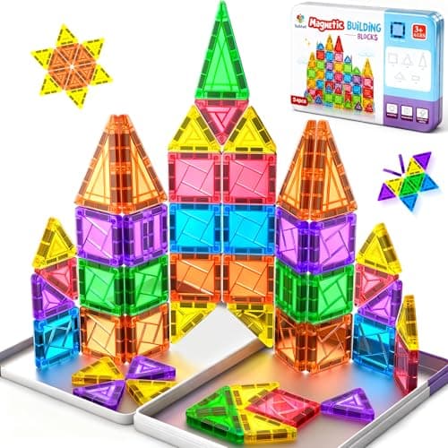Subtail Mini Magnetic Tiles 54PCS – Travel Building Toys for Kids Ages 3+