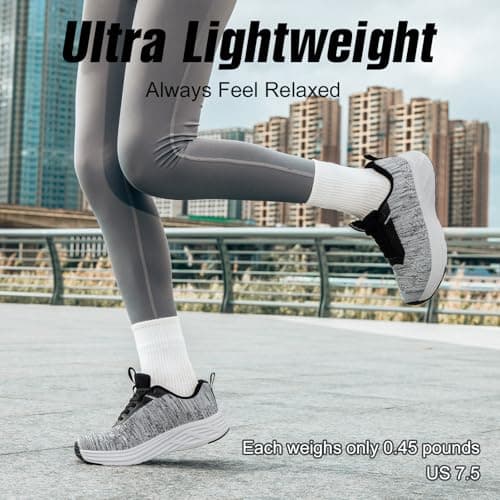 Rollstep Wide Toe Box Shoes Women Sneakers Extra Wide Width Arch Support Non-Slip Tennis Athletic Ultralight Running Shoes for Women Walking Diabetic Plantar Fasciitis Footwear 6-12, Black Grey, 5 UK — view 6