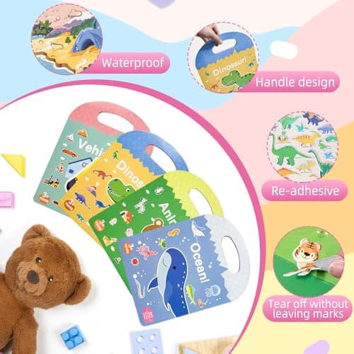 Reusable Sticker Books for Toddlers, Travel Toys for 2 Year olds — view 3