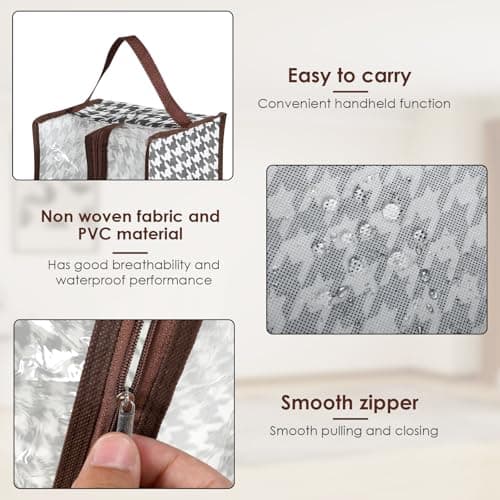 6 Pcs Boot Storage Bags, Portable Short Boots and Tall Boots Protector Bag, Waterproof Shoe Bag, Dustproof Transparent Shoes Organizers Cover for Packing Travel and Daily Use — view 6