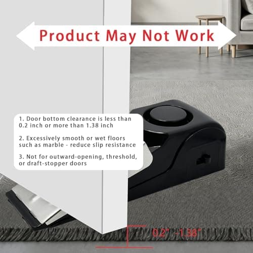 HNHMT Upgraded Portable Door Lock & Door Stop Alarm, Dual Protection Security Door Kit,Door ​Security Devices Pocket Self Defensey Tools,for Traveling Hotel Home Apartment College House(2 Pack) — view 6