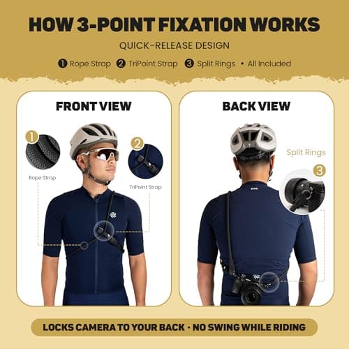 Lumiere & Co. Cycling Magnetic 3-Point Camera Strap, Quick-Release Magnetic Clip (Black, Medium) — view 6