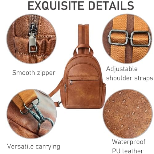 ECOTISH Women's Backpack, Anti Theft Rucksack, Travel Shoulder Bag, Small Sling Bag Casual Daypacks School Bag for Girls Ladies Mini Fashion Crossbody Bag for College Work — view 4