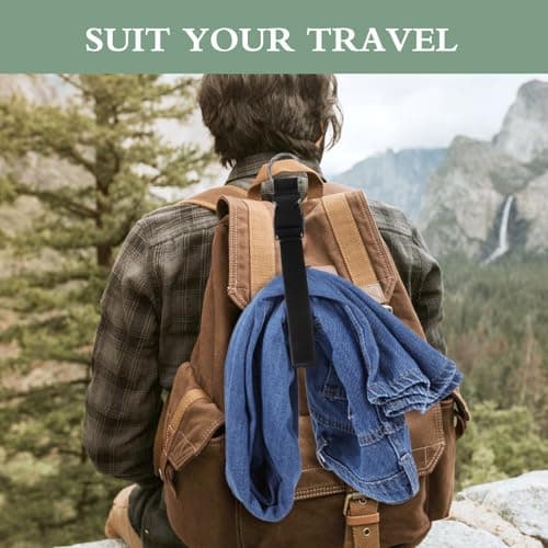 2 PCS Add a Bag Luggage Straps for Suitcases, Adjustable Suitcase Belt Straps, Jacket Holder Strap Backpack Travel Attachment Accessories for Connecting Luggage Easy to Carry Your Extra Bags (Black) — view 3