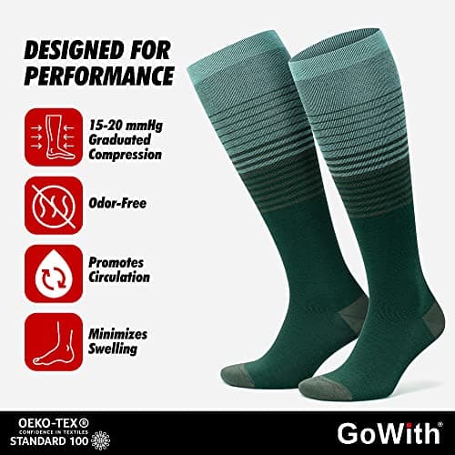 GoWith 2 Pairs Compression Socks 15-20 mmHg, Viscose Made from Bamboo — view 3