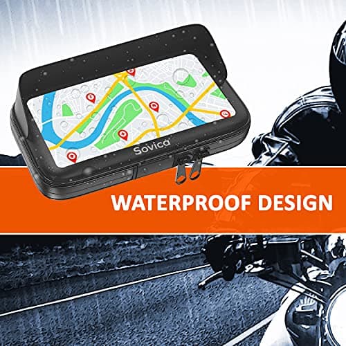 Sovica Mobile Phone Holder Waterproof Case with Visor Suitable for Smartphones up to 7.5 Inches Compatible with All Types of Handlebars — view 6