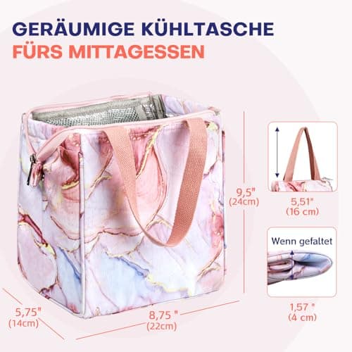 Jessonly Lunch Bag for Women Insulated Lunch Bag Thermal Food Bag with Zipper Lunch Cool Bag Lunch Box Tote Bag for Kids, Girls, Adults, School, Work, Picnic, Outdoor Travel — view 2