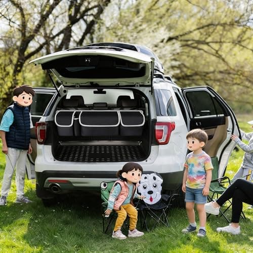 Car trunk organizer bag - storage accessory with adjustable straps, multiple pockets - suitable for cars, sedans, station wagons, SUVs, 4WD vehicles, foldable cargo net, rear seat cover, gadgets. — view 5