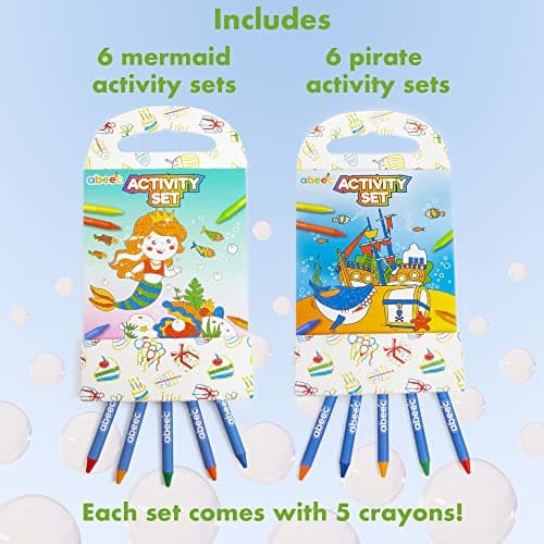 abeec 12-Pack Kids Activity Books with Crayons – Party Bag Fillers for Kids, Wedding Favours, Travel Activities, and Colouring Books for Children — view 2
