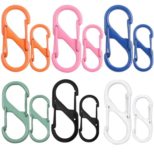 Zipper Lock 12 Pack Colorful Lock Clips,Theft Deterrent Dual Opening Zipper Clips with Quick Disconnect Carabiner for Luggage and Backpacks - Small Carabiner Keyring Clip