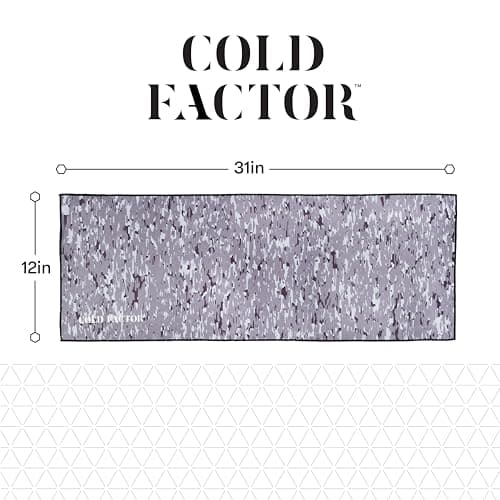COLD FACTOR Instant Cooling Towel - Sports Cooling Towel with UPF 50+ and Reflective Protection - Moisture Wicking, Chemical-Free Evaporative Cooling for Hot Weather, Runners & Athlete (Camo, 1 Pack) — view 2