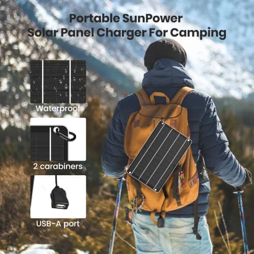 FlexSolar USB Solar Panel 6W 5V Portable Solar Charger Monocrystalline — view 3