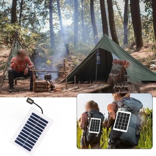 Portable Solar Charger 2W 5V with USB Output for Outdoor Travel and Camping, Lightweight ABS Solar Panel for Charging Small Devices, Weather-Resistant Compact Design in Shown Color(2PCS) — view 5