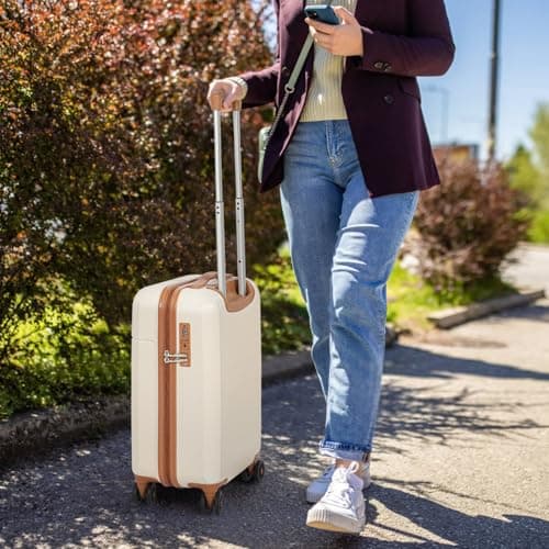 Tavoxda Cabin Suitcase 20 Inch ABS Hardshell Carry-on Luggage for Travel — view 2