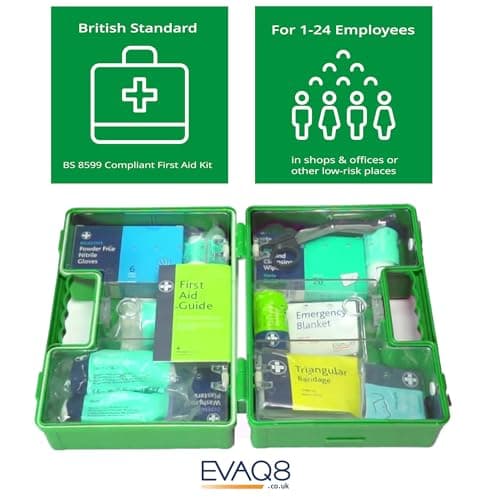 EVAQ8 British Standard Compliant UK Work First Aid Kit in Deluxe Box for Office Environments — view 2