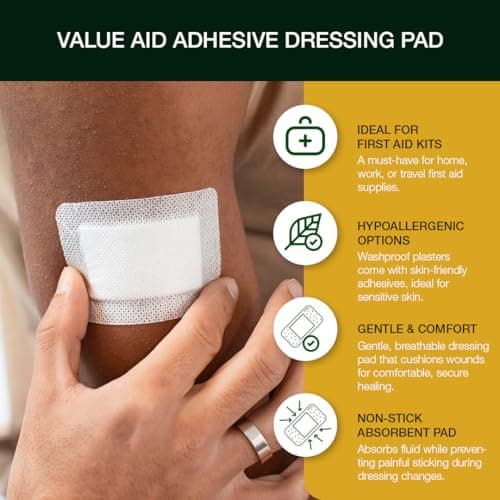 Value Aid Adhesive Wound Dressings - 8.6cm x 6cm - Box of 25 — view 6