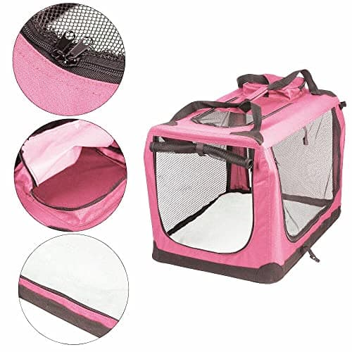Petbarn Portable Soft Fabric Pet Carrier Folding Dog Cat Puppy Travel Transport Bag (Small, Pink) — view 3