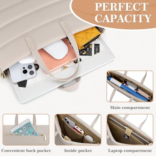 RAINYEAR 13-14 Inch Women Ladies Laptop Briefcase for Macbook Notebook — view 4